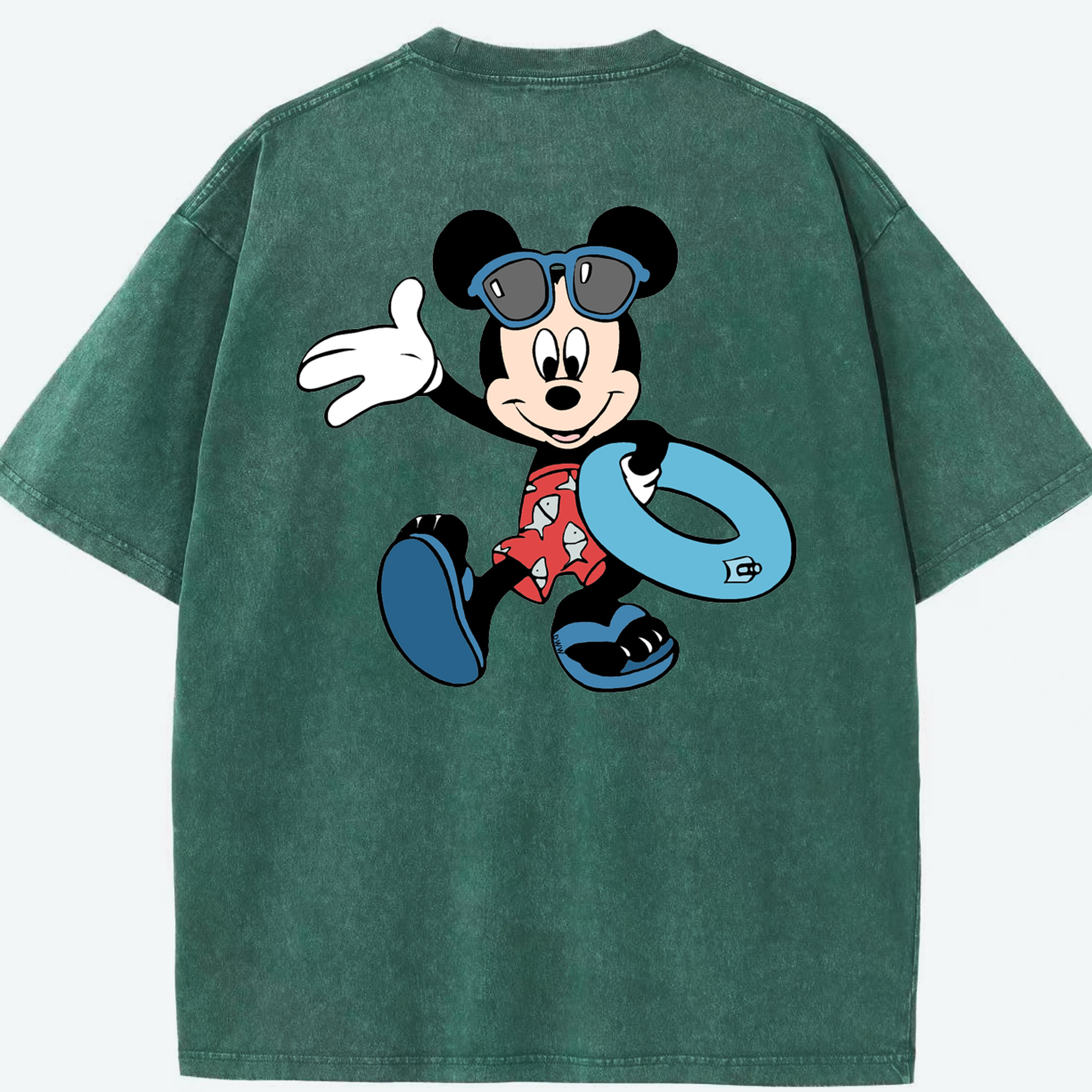 （画像用） ミッキーマウス Mickey Mouse 綿100% ヴィンテージ風 半袖Tシャツ（背面プリント）